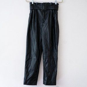 Faux-Leather High-Waisted Pants